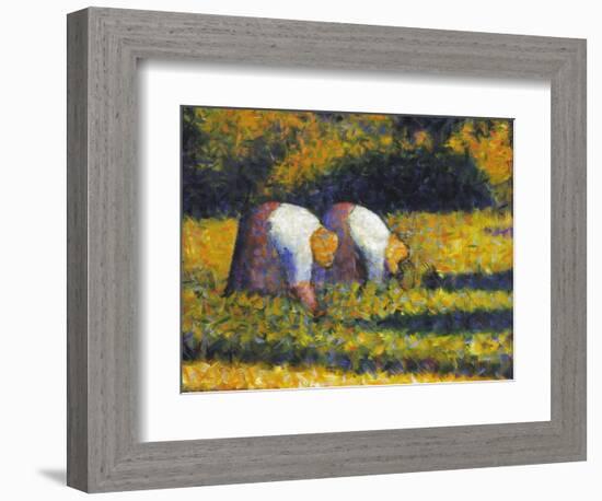 Seurat: Farm Women, C1882-Georges Seurat-Framed Giclee Print