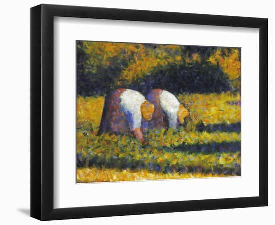 Seurat: Farm Women, C1882-Georges Seurat-Framed Giclee Print