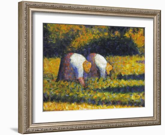 Seurat: Farm Women, C1882-Georges Seurat-Framed Giclee Print