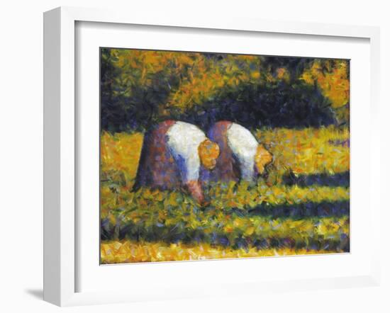 Seurat: Farm Women, C1882-Georges Seurat-Framed Giclee Print