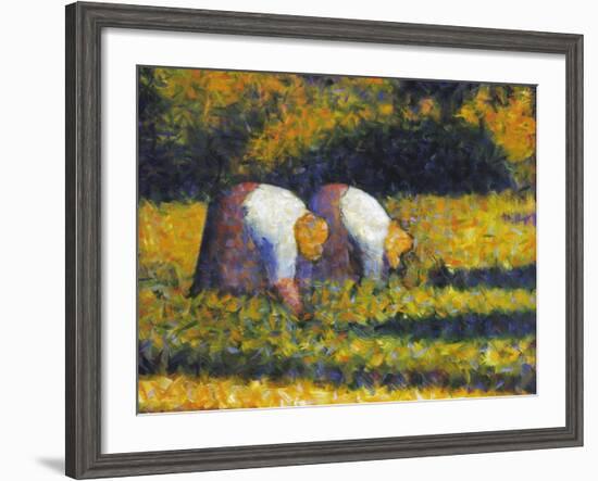 Seurat: Farm Women, C1882-Georges Seurat-Framed Giclee Print