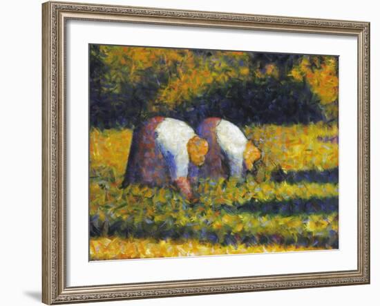 Seurat: Farm Women, C1882-Georges Seurat-Framed Giclee Print