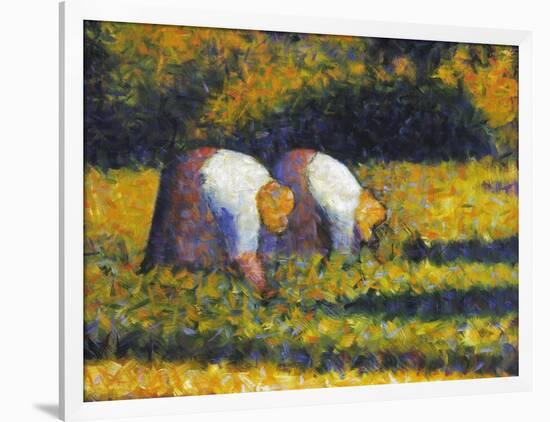 Seurat: Farm Women, C1882-Georges Seurat-Framed Giclee Print