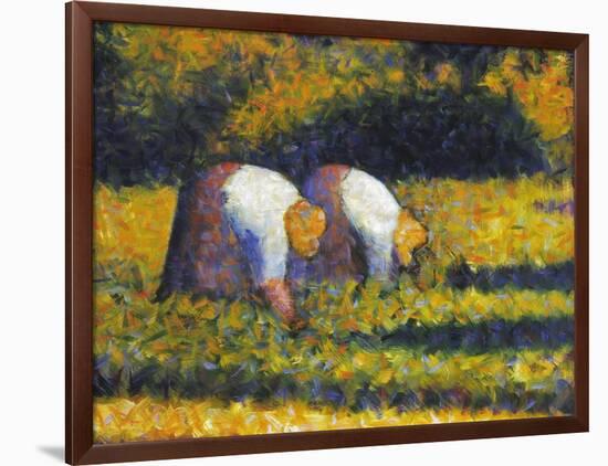 Seurat: Farm Women, C1882-Georges Seurat-Framed Giclee Print