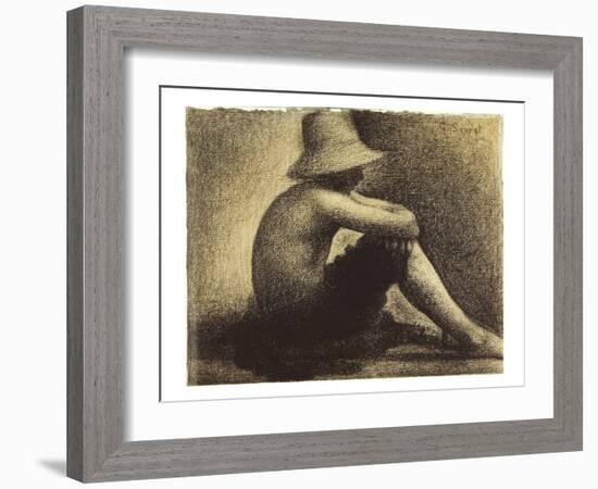 Seurat: Seated Boy, 1883-4-Georges Seurat-Framed Giclee Print