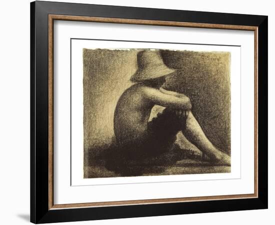 Seurat: Seated Boy, 1883-4-Georges Seurat-Framed Giclee Print