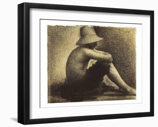 Seurat: Seated Boy, 1883-4-Georges Seurat-Framed Giclee Print