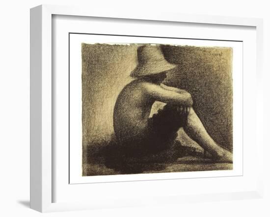 Seurat: Seated Boy, 1883-4-Georges Seurat-Framed Giclee Print