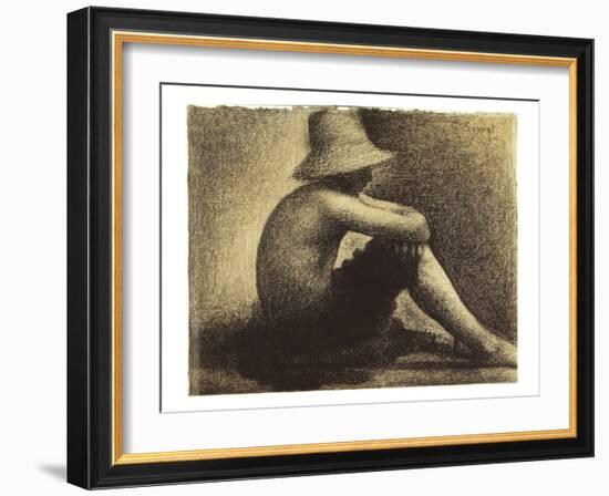 Seurat: Seated Boy, 1883-4-Georges Seurat-Framed Giclee Print