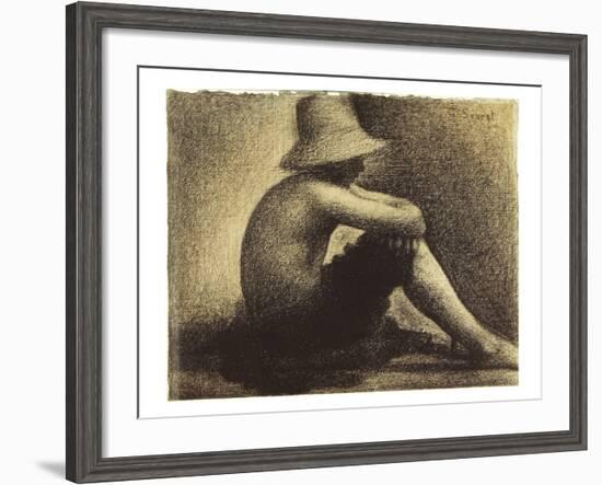 Seurat: Seated Boy, 1883-4-Georges Seurat-Framed Giclee Print