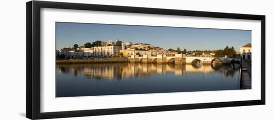 Seven arched Roman bridge and town on the Rio Gilao river, Tavira, Algarve, Portugal, Europe-Stuart Black-Framed Photographic Print