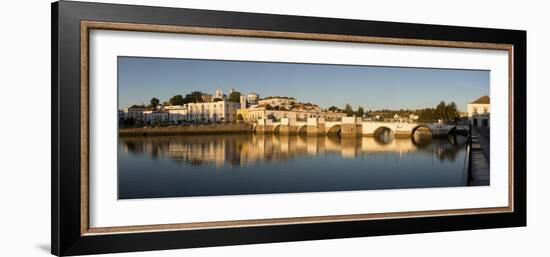 Seven arched Roman bridge and town on the Rio Gilao river, Tavira, Algarve, Portugal, Europe-Stuart Black-Framed Photographic Print