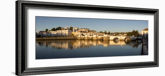 Seven arched Roman bridge and town on the Rio Gilao river, Tavira, Algarve, Portugal, Europe-Stuart Black-Framed Photographic Print