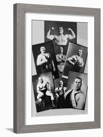 Seven Bodybuilding Champions-null-Framed Art Print