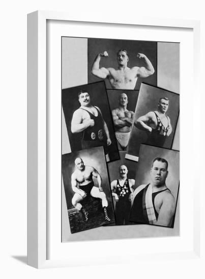 Seven Bodybuilding Champions-null-Framed Art Print