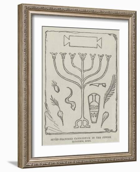 Seven-Branched Candlestick in the Jewish Catacombs, Rome-null-Framed Giclee Print