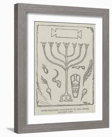 Seven-Branched Candlestick in the Jewish Catacombs, Rome-null-Framed Giclee Print