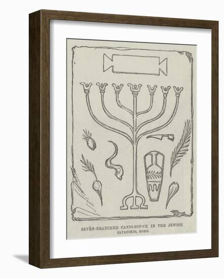 Seven-Branched Candlestick in the Jewish Catacombs, Rome-null-Framed Giclee Print