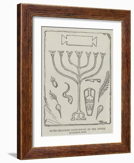 Seven-Branched Candlestick in the Jewish Catacombs, Rome-null-Framed Giclee Print