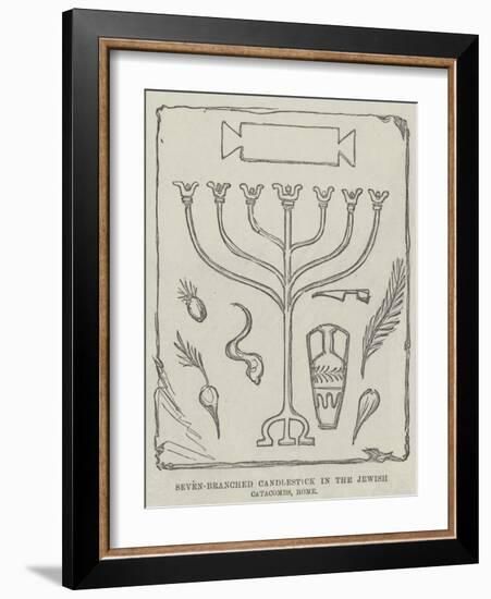 Seven-Branched Candlestick in the Jewish Catacombs, Rome-null-Framed Giclee Print