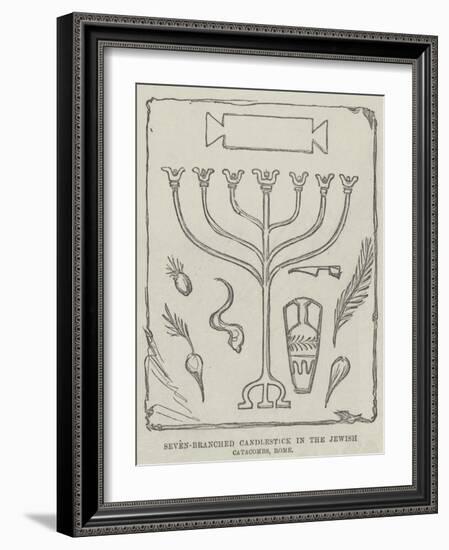 Seven-Branched Candlestick in the Jewish Catacombs, Rome-null-Framed Giclee Print