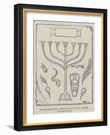 Seven-Branched Candlestick in the Jewish Catacombs, Rome-null-Framed Giclee Print