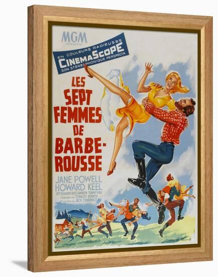 Seven Brides for Seven Brothers, French Movie Poster, 1954-null-Framed Stretched Canvas