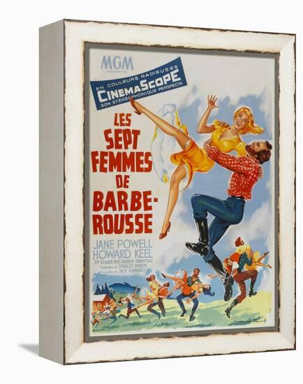 Seven Brides for Seven Brothers, French Movie Poster, 1954-null-Framed Stretched Canvas