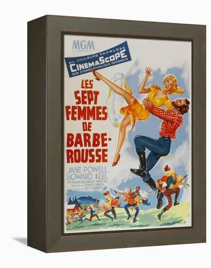 Seven Brides for Seven Brothers, French Movie Poster, 1954-null-Framed Stretched Canvas