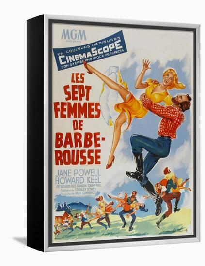 Seven Brides for Seven Brothers, French Movie Poster, 1954-null-Framed Stretched Canvas