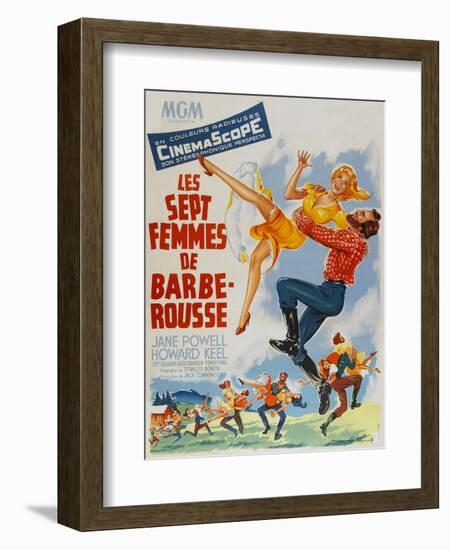 Seven Brides for Seven Brothers, French Movie Poster, 1954-null-Framed Art Print