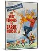 Seven Brides for Seven Brothers, French Movie Poster, 1954-null-Mounted Art Print