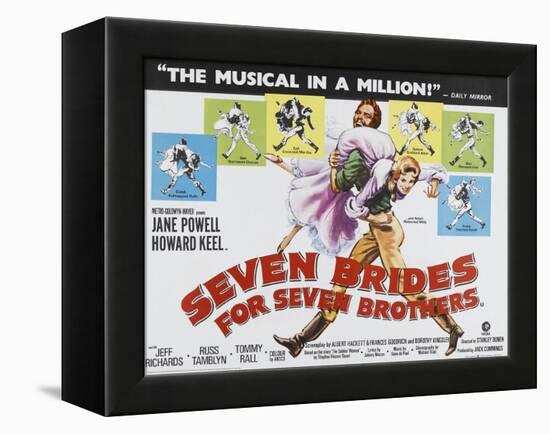 Seven Brides for Seven Brothers, UK Movie Poster, 1954-null-Framed Stretched Canvas