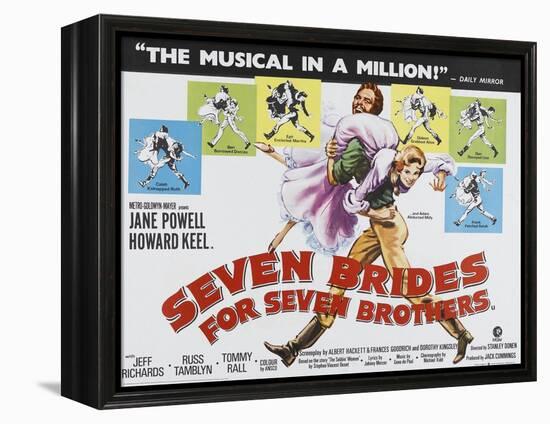 Seven Brides for Seven Brothers, UK Movie Poster, 1954-null-Framed Stretched Canvas