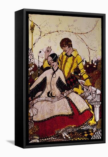 "Seven Dog-Days We Let Pass, Naming Queens in Glenmacnass" Illustration by Harry Clarke from…-Harry Clarke-Framed Premier Image Canvas