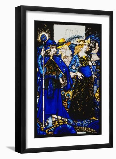 Seven dog-days we let pass, naming Queens in Glenmacnass'-Harry Clarke-Framed Giclee Print