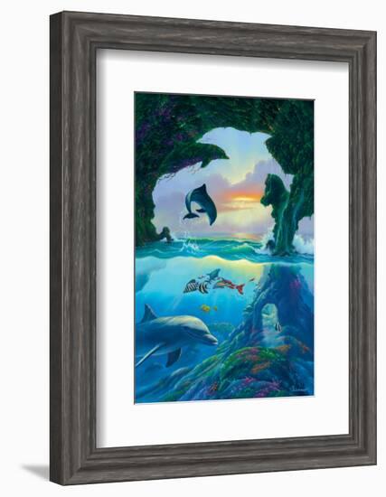 Seven Dolphins-Jim Warren-Framed Premium Giclee Print