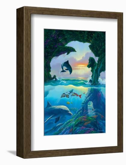 Seven Dolphins-Jim Warren-Framed Premium Giclee Print