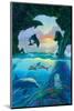 Seven Dolphins-Jim Warren-Mounted Premium Giclee Print