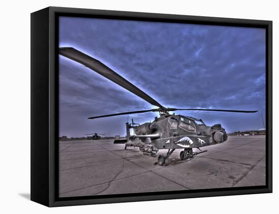 Seven Exposure HDR Image of a Stationary AH-64D Apache Helicopter-Stocktrek Images-Framed Premier Image Canvas