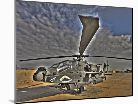 Seven Exposure HDR Image of a Stationary AH-64D Apache Helicopter-Stocktrek Images-Mounted Photographic Print