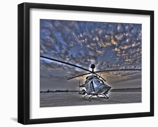 Seven Exposure HDR Image of a Stationary Kiowa OH-58D Helicopter-Stocktrek Images-Framed Photographic Print