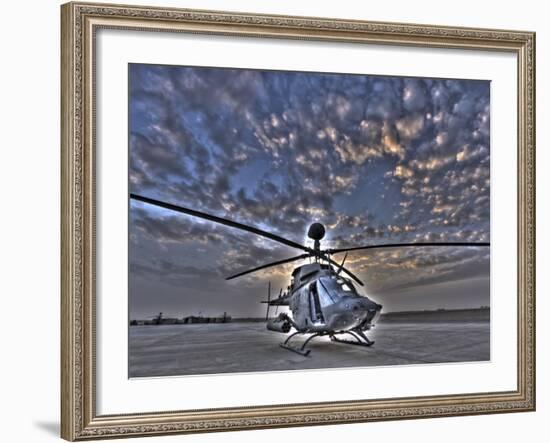 Seven Exposure HDR Image of a Stationary Kiowa OH-58D Helicopter-Stocktrek Images-Framed Photographic Print