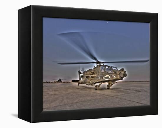 Seven Exposure HDR Image of an AH-64D Apache Helicopter-Stocktrek Images-Framed Premier Image Canvas