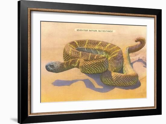 Seven-Foot Rattler, Ole Southwest-null-Framed Art Print