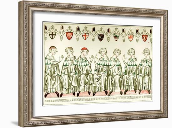 Seven Prince Electors Voting for Henry VII, Holy Roman Emperor, 1341-null-Framed Giclee Print