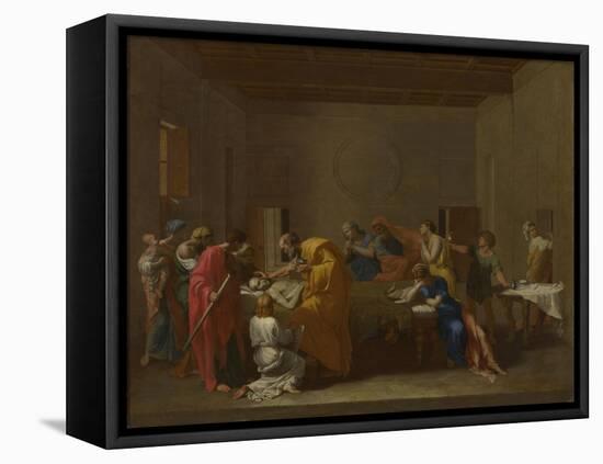 Seven Sacraments: Extreme Unction, Ca 1637-1640-Nicolas Poussin-Framed Premier Image Canvas