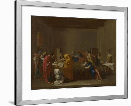 Seven Sacraments: Extreme Unction, Ca 1637-1640-Nicolas Poussin-Framed Giclee Print