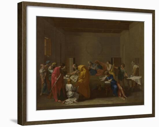 Seven Sacraments: Extreme Unction, Ca 1637-1640-Nicolas Poussin-Framed Giclee Print