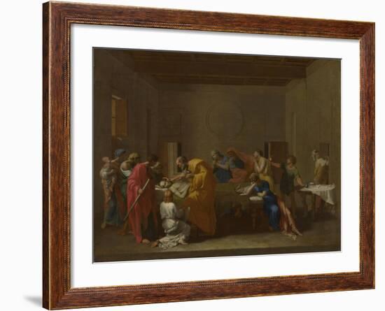 Seven Sacraments: Extreme Unction, Ca 1637-1640-Nicolas Poussin-Framed Giclee Print